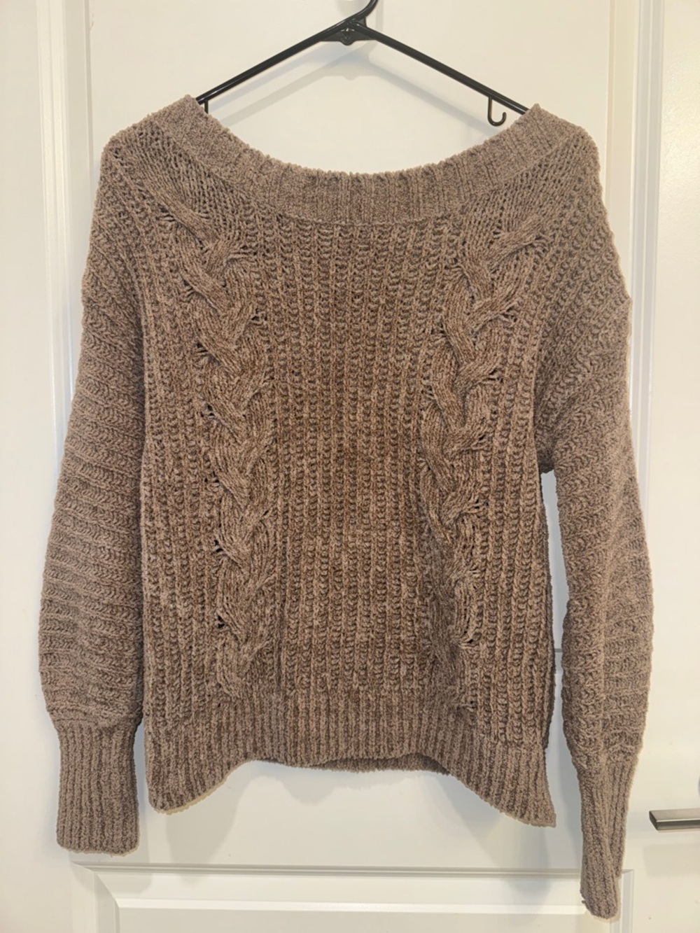 Express Chunky Cable Knit Sweater - Taupe Brown